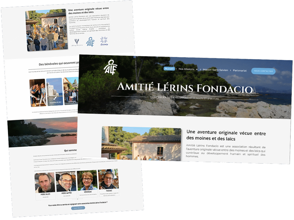 Notre création, exemple Amitié Lérins Fondacio