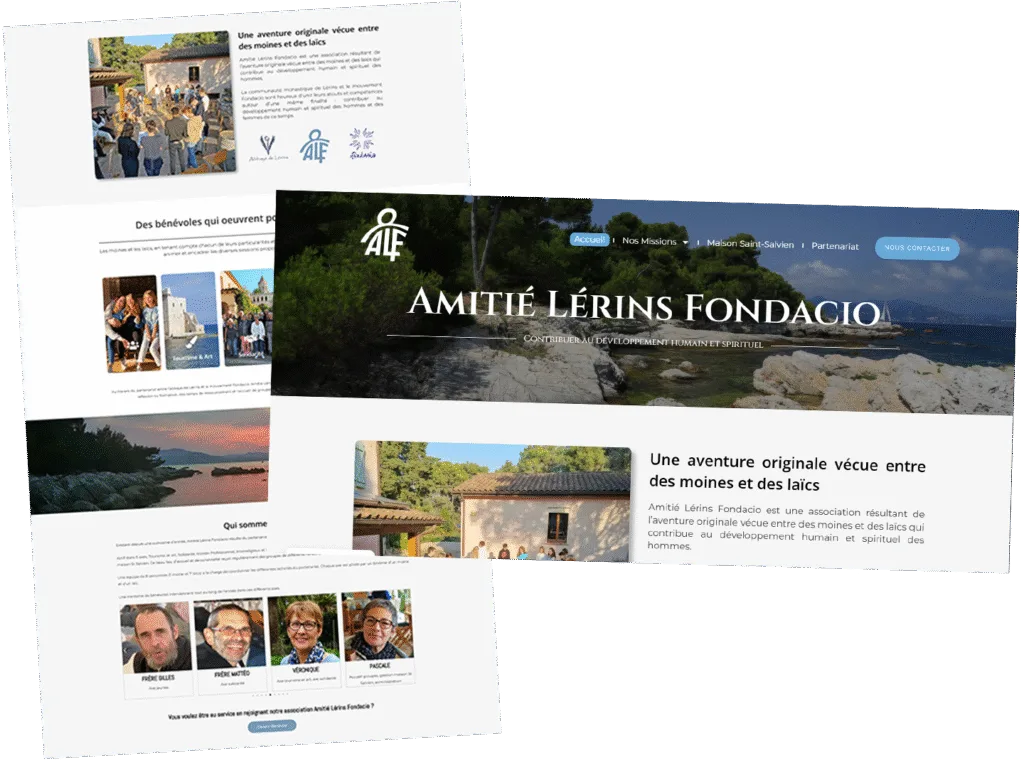 Notre création, exemple Amitié Lérins Fondacio